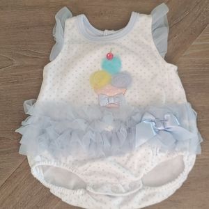 O-3mos baby girl cupcake onsie